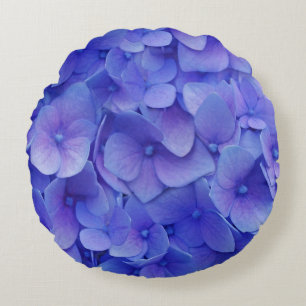 Hydrangea Blue   Round Cushion