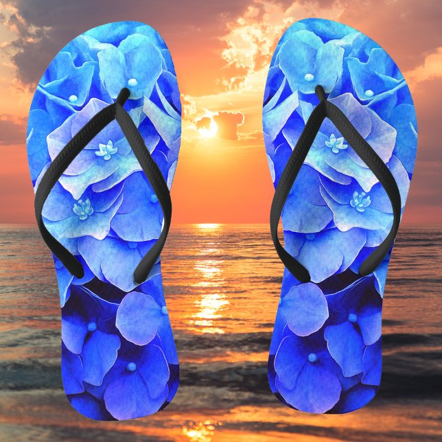 Hydrangea Blues Flip Flops (Creator Uploaded)