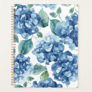 Hydrangea Blues   Watercolor Blooms Flower Pattern Planner