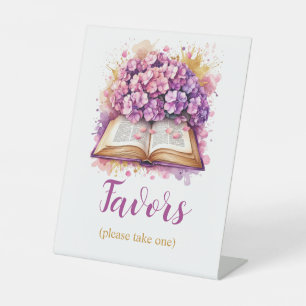 Hydrangea Book Theme Favours Sign