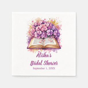 Hydrangea Book Theme Napkin