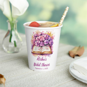 Hydrangea Book Theme  Paper Cups