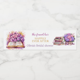 Hydrangea Book Theme  Water Bottle Label