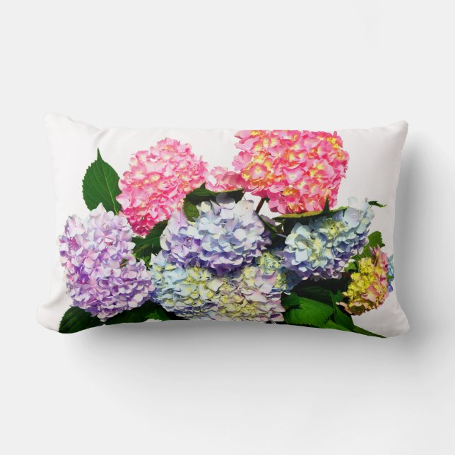 Hydrangea Bouquet Lumbar Cushion (Front)