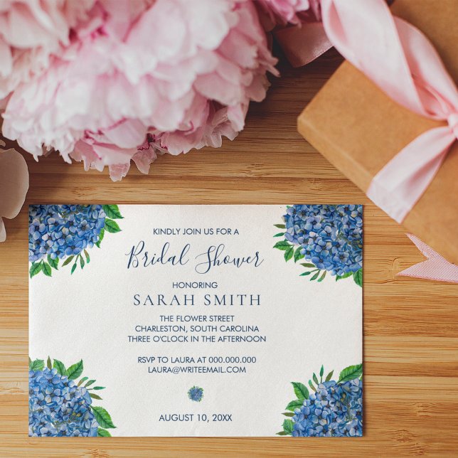 Hydrangea Bridal Shower Invitations With Envelopes (Creator Uploaded)