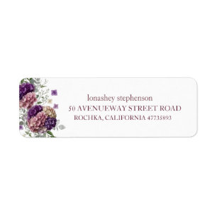 Hydrangea Bridal Shower Return Address Label