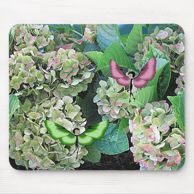 Hydrangea & Butterfairies Mouse Pad (Front)