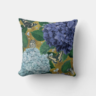 Hydrangea & Butterflies- Nature-Inspired  Cushion