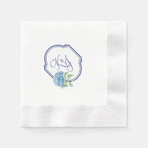 Hydrangea cocktail napkins for Kristen & Jonathan