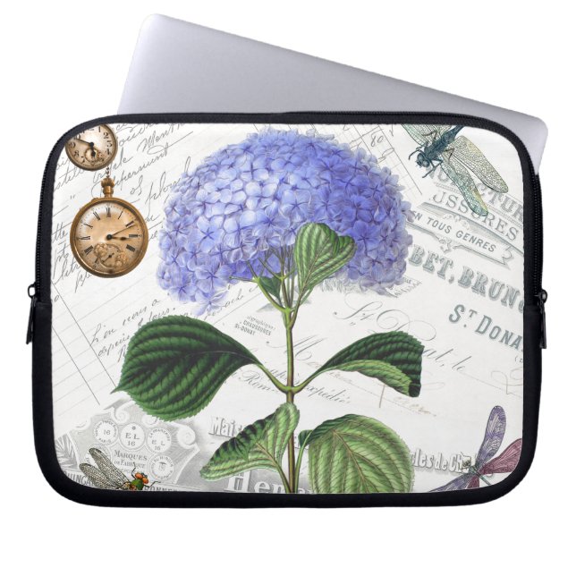 Hydrangea Collage Laptop Sleeve (Front)