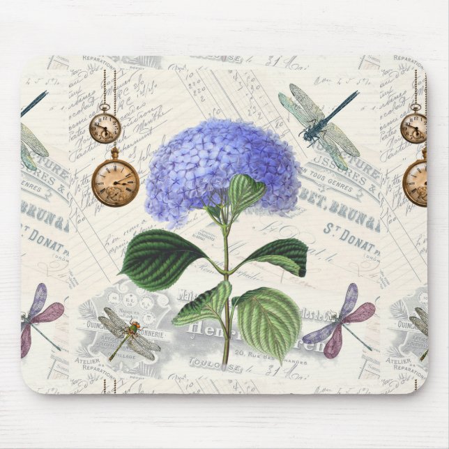 Hydrangea Collage Mouse Pad (Front)