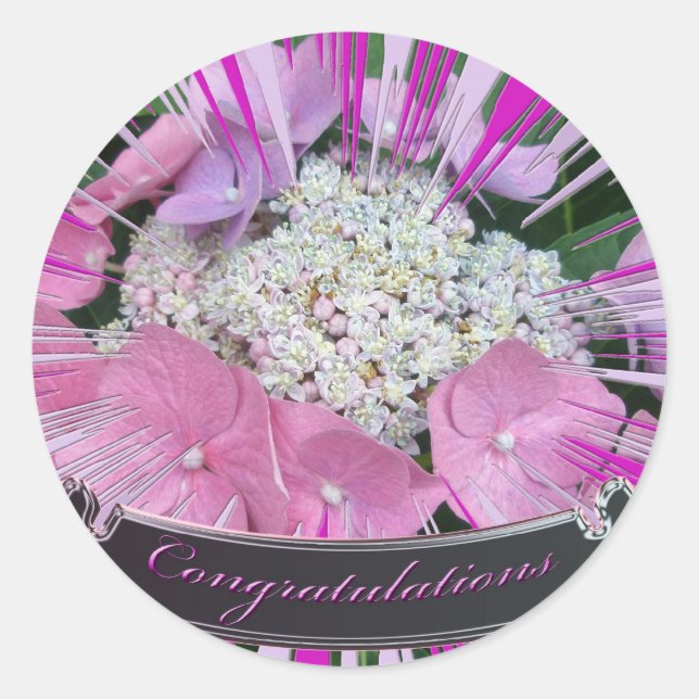 Hydrangea Congratulations Stickers (Front)