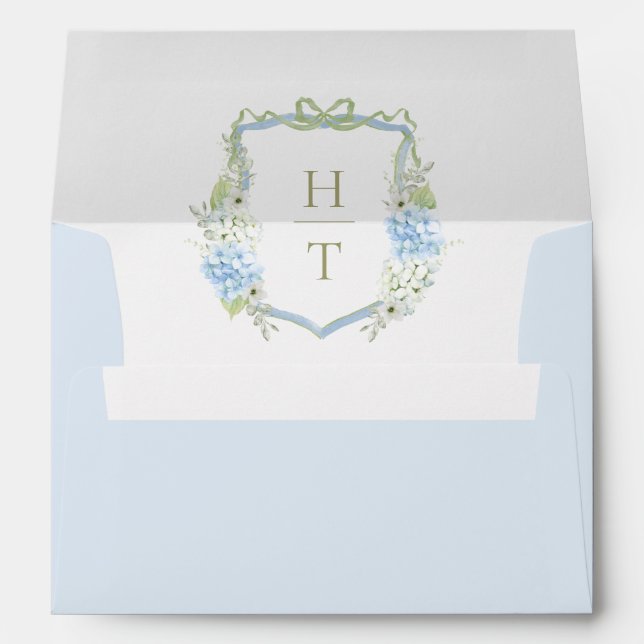 Hydrangea Crest Light Blue Envelope (Back (Bottom))