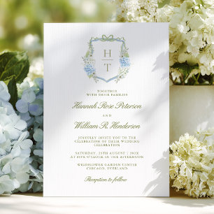 Hydrangea Crest Wedding Invitation