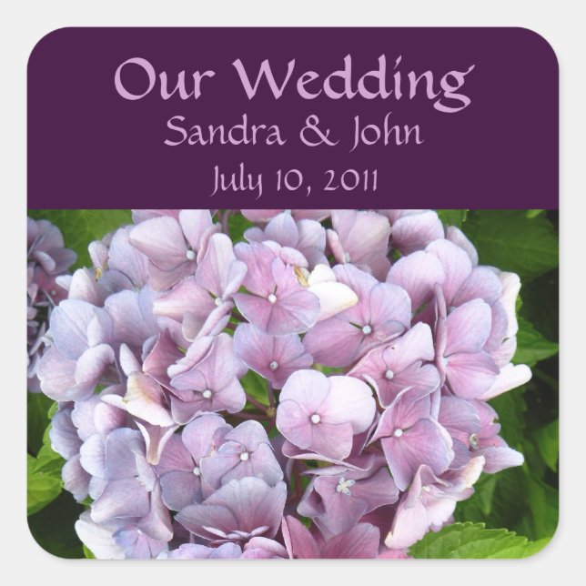 Hydrangea Custom Wedding Stickers (Front)