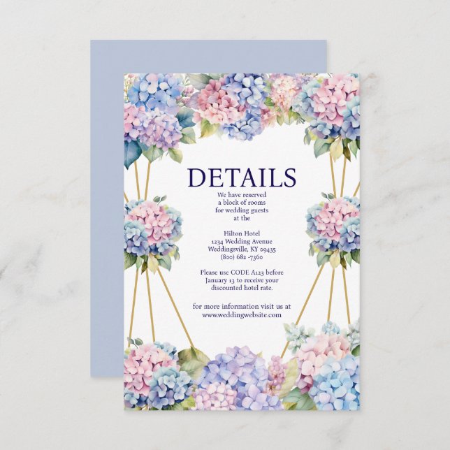 Hydrangea Details Enclosure Card (Front/Back)