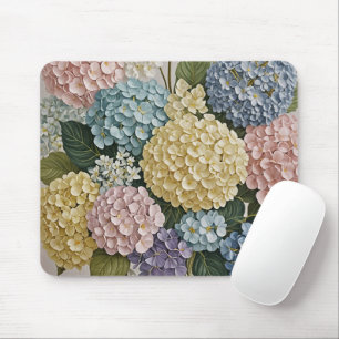 Hydrangea Dreams: Pastel Blooms Mouse Pad