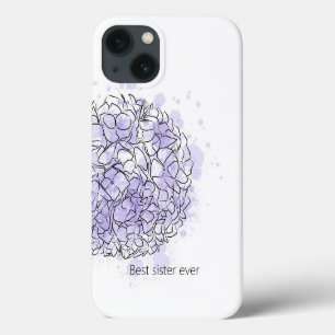 Hydrangea Elegant Personalised Modern Bue iPhone 13 Case