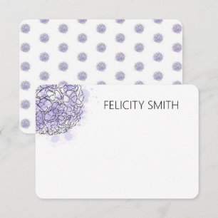 Hydrangea Elegant Personalized Stationery Blue Card