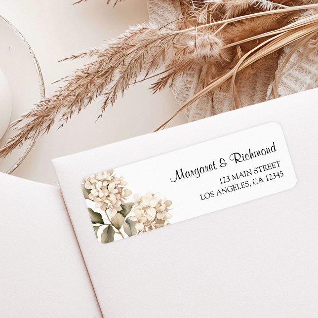 Hydrangea Elegant White Floral Wedding Address (Creator Uploaded)