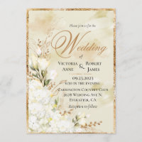 Hydrangea Elegant White Gold Floral Wedding