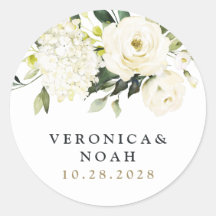 Hydrangea Elegant White Gold Rose Floral Wedding