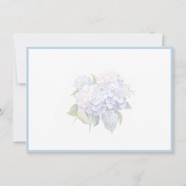 Hydrangea Flat Note Card (Front)