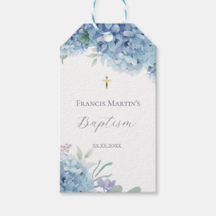 Hydrangea floral  Baptism Gift Tags