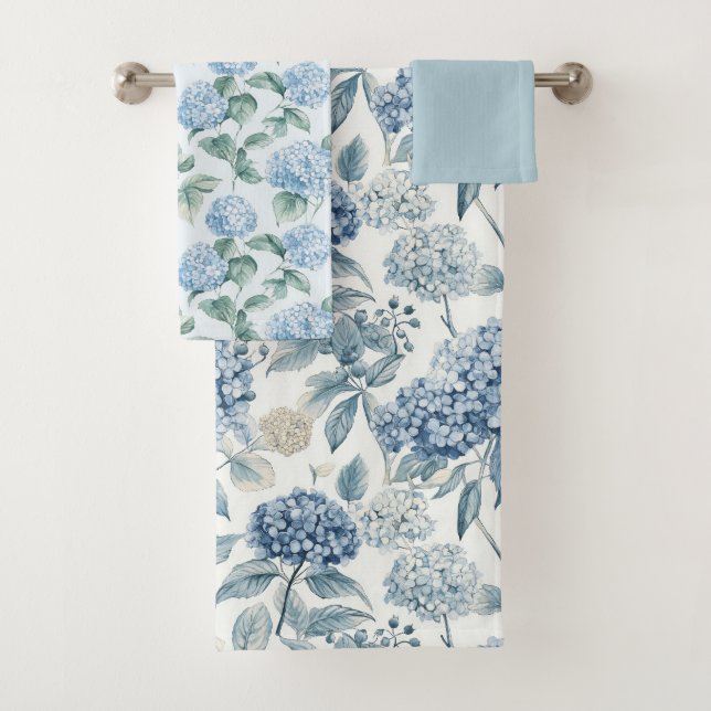 Hydrangea Floral Bath Towel Set (Insitu)