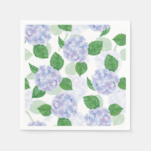 Hydrangea Floral Blue Paper Napkin