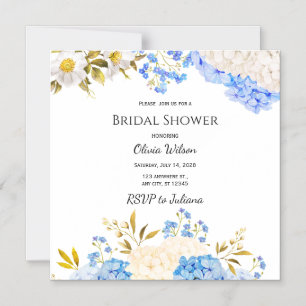 Hydrangea Floral Bridal Shower Magnet Card