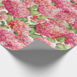 Hydrangea Floral Coral Pink Pattern Wrapping Paper<br><div class="desc">This vintage style wrapping paper features romantic coral pink hydrangea flowers. Perfect for wedding gift wrap or for craft projects including decoupage. Designed by world renowned artist ©Tim Coffey.</div>