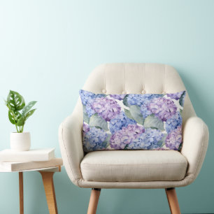 Hydrangea Floral Cotton Pillow