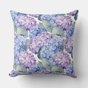 Hydrangea Floral Cotton Pillow