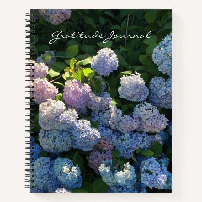 Hydrangea Floral Gratitude Journal Notebook (Front)