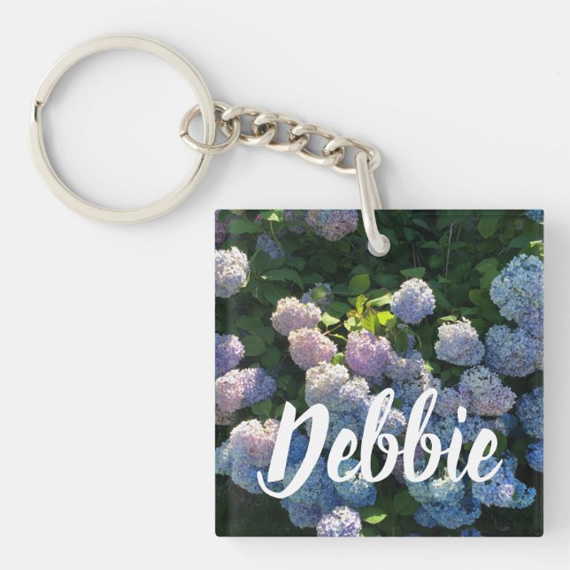 Hydrangea Floral   Key Ring (Front)