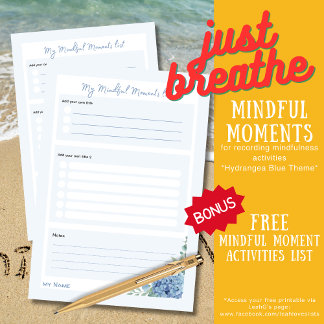 Hydrangea Floral  'My Mindful Moments Lists'  Post-it Notes