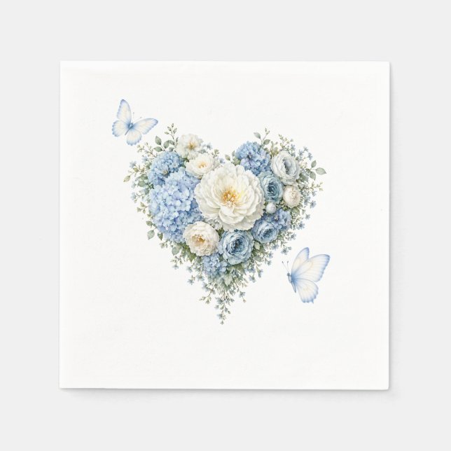 Hydrangea Floral Paper Napkins (Front)