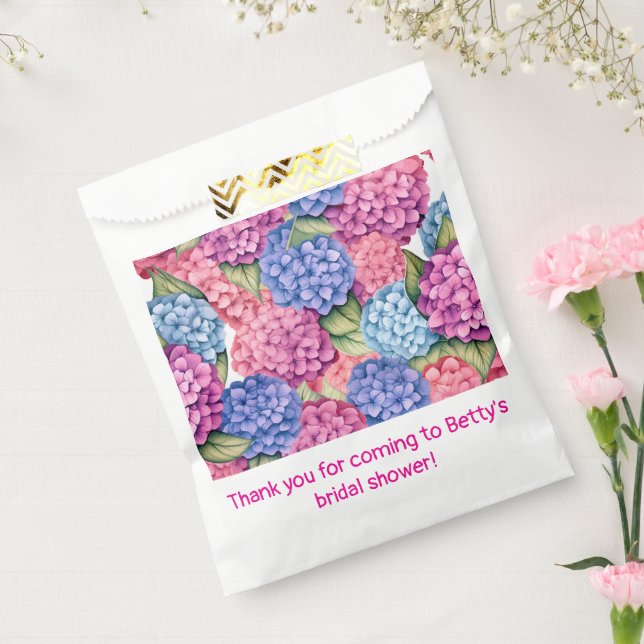 Hydrangea Floral Pink Blue Favour Bags (Sealed)
