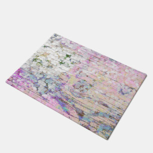 Hydrangea Floral Pink Country Vintage Wood Doormat