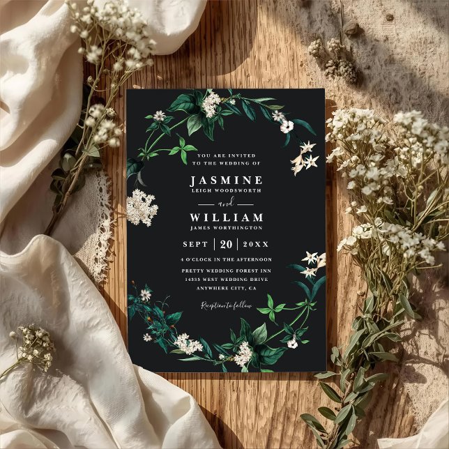 Hydrangea Floral Rustic Elegant QR Code Wedding Invitation (Creator Uploaded)