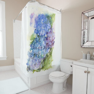 Hydrangea Floral Shower Curtain