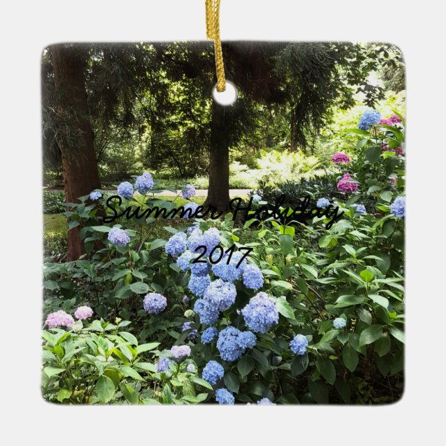 Hydrangea Floral Trees Nature Photography Ceramic Ornament (Front)
