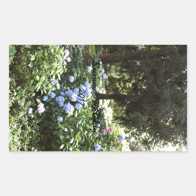 Hydrangea Floral Trees Nature Photography Rectangular Sticker (Front)
