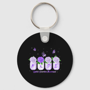 Hydrangea Flower Butterfly Opioid Overdose Awarene Key Ring