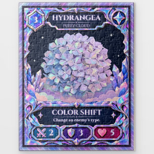 Hydrangea Flower, Rainbow Foil Art Jigsaw Puzzle