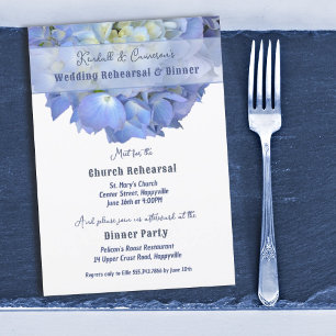 Hydrangea Flower Wedding Rehearsal Dinner Invitation
