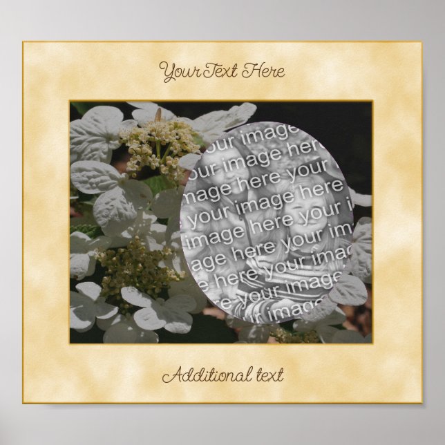 Hydrangea Flowers Add Your Photo Personalised  Poster (Front)