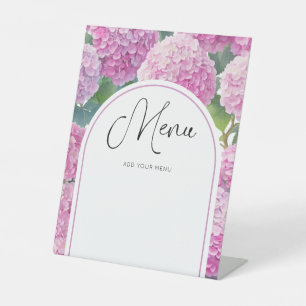 Hydrangea Flowers Baby Shower Menu Pedestal Sign
