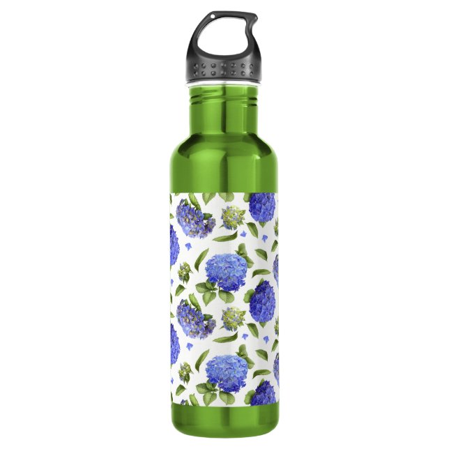 Hydrangea Flowers Botanical Art 710 Ml Water Bottle (Front)